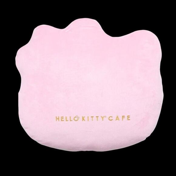 Hello Kitty Cafe Throw Pillow Sanrio Sugar Cookie Face Metallic Gold Pink NEW - Picture 4 of 8